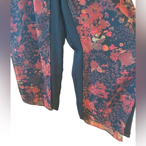Sheri Martin Sz 8P Red Vintage 2 Piece Floral Evening Cocktail Wedding Pantsuit - Picture 7 of 9